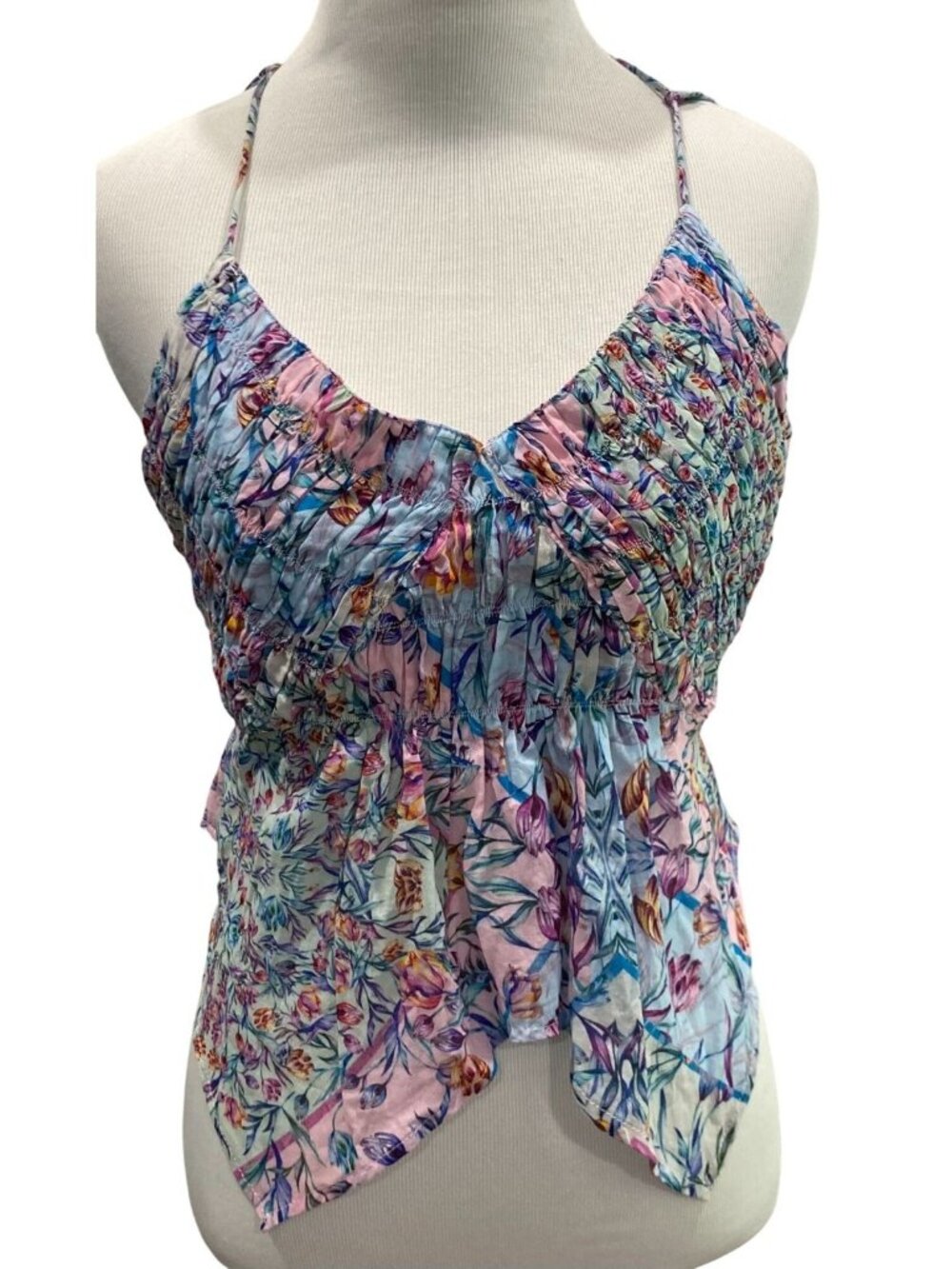 Steve Madden Brianna Handkerchief Hem Top Size M Petal Paisley Coquette Festival